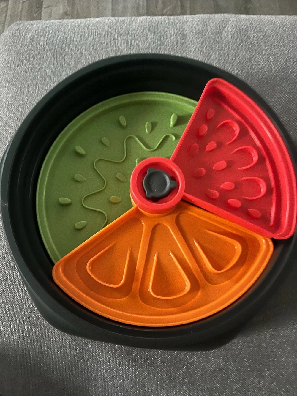 Slow Feeder Bowl for Dogs - Black with Orange Insert